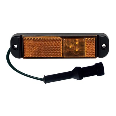 LED Zijmarkering Oranje met reflector en connector