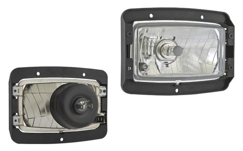 Koplamp H4 179x132x79 3-bouten + Bevestigingsplaat