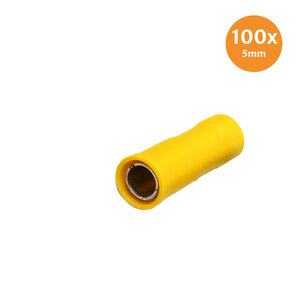 Rondstekerhuls Geïsoleerd Geel 5mm (4-6mm) 100 Stuks