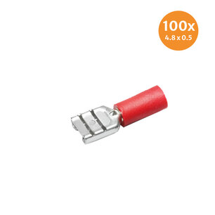 Vlakstekerhuls Rood (4,8x0,5mm) 100 Stuks