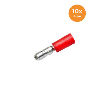 Rondsteker Geïsoleerd Rood 4mm (0,5-1,5mm) 10 Stuks