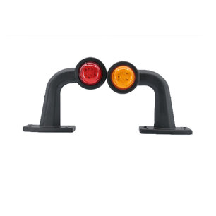 Set LED Breedtelampen haaks kort 10-30V Amber + Rood (Set)