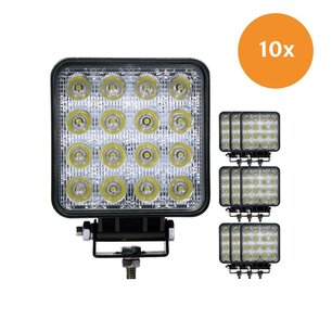 10 Stuks Voordeel 48W LED Werklamp Vierkant Budget