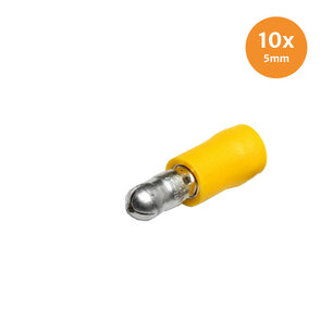 Rondsteker Geïsoleerd Geel 5mm (4-6mm) 10 Stuks