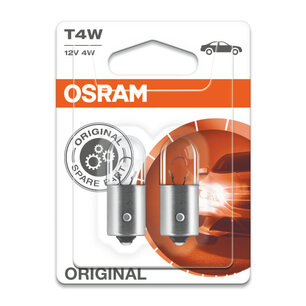 Osram T4W 12V Gloeilamp BA9s Original Line 2 Stuks