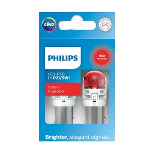 Philips P21/5W LED Retrofit Rood BAY15d 12V 2 Stuks