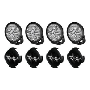 SET 4x Hella LED Verstraler Blade 7" Zwart + Beschermkappen
